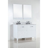 Bellaterra Home 48" White Double Sink Vanity with White Marble Top - 500709-48D-WC - Bath Vanity Plus