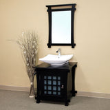 Bellaterra Home 28" Black Wood Framed Mirror - 203012-Mirror - Bath Vanity Plus