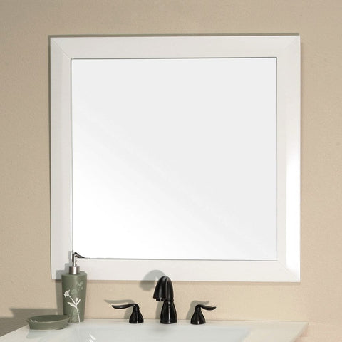 Bellaterra Home 32" White Wood Framed Mirror - 203054-Mirror-WH - Bath Vanity Plus