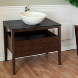 Bellaterra Home 36" Dark Walnut or Black Wood Single Sink Vanity Set - 804357 - Bath Vanity Plus