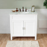 Bellaterra Home 36" White Wood Single Sink Vanity Set - 600168-36W - Bath Vanity Plus