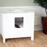 Bellaterra Home 36" White Wood Single Sink Vanity Set - 600168-36W - Bath Vanity Plus