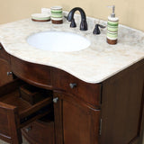 Bellaterra Home 39" Walnut Wood Single Sink Vanity Set - 203045 - Bath Vanity Plus