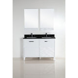 Bellaterra Home 48" White Double Sink Vanity with Black Granite Top - 500709-48D-BG - Bath Vanity Plus