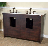 Bellaterra Home 55" Dark Mahogany Double Sink Vanity Set - 605522A - Bath Vanity Plus