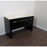 Bellaterra Home 56" Black Single Sink Vanity Set Marble Top - 804380-R-BL - Bath Vanity Plus