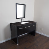 Bellaterra Home 56" Black Single Sink Vanity Set Marble Top - 804380-R-BL - Bath Vanity Plus