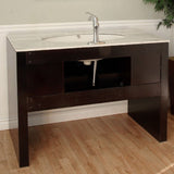 Bellaterra Home 56" Dark Walnut Single Sink Vanity Set Marble Top - 804380 - Bath Vanity Plus
