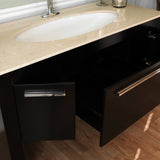 Bellaterra Home 56" Dark Walnut Single Sink Vanity Set Marble Top - 804380 - Bath Vanity Plus