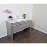 Bellaterra Home 56" Gray Single Sink Vanity Set Marble Top  - 804380-R-GY - Bath Vanity Plus