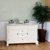 Bellaterra Home 60" Cream White Wood Double Sink Vanity Set - 205060-D-CR - Bath Vanity Plus