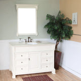 Bellaterra Home 60" Cream White Wood Single Sink Vanity Set - 205060-S-CR - Bath Vanity Plus
