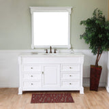 Bellaterra Home 60" White Wood Single Sink Vanity Set - 205060-S-WH - Bath Vanity Plus