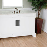 Bellaterra Home 60" White Wood Single Sink Vanity Set - 205060-S-WH - Bath Vanity Plus