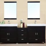 Bellaterra Home 81" Black Wood Double Sink Vanity - 203107-D - Bath Vanity Plus