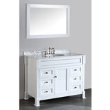 Bosconi 43" Contemporary Single Vanity in White - SB-278WH - Bath Vanity Plus