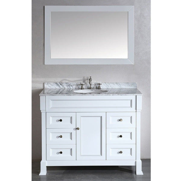 Bosconi 43" Contemporary Single Vanity in White - SB-278WH - Bath Vanity Plus
