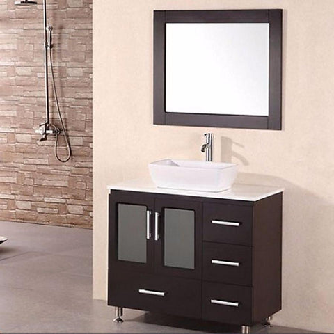 Design Element 36" Stanton Single Sink Vanity Set with Vessel Sink - B36-VS - Bath Vanity Plus