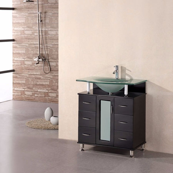 Design Element 30" Huntington Single Sink Vanity Set in Espresso - DEC015A - Bath Vanity Plus