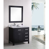 Design Element 36" London Stanmark Single Sink Vanity Set in Espresso - DEC076D - Bath Vanity Plus