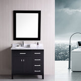 Design Element 36" London Stanmark Single Sink Vanity Set in Espresso - DEC076D - Bath Vanity Plus