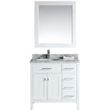 Design Element 36" London Stanmark Single Sink Vanity Set in White - DEC076D-W - Bath Vanity Plus