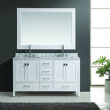 Design Element 60" London Hyde Double Sink Vanity Set in White, Espresso or Gray - DEC082A - Bath Vanity Plus