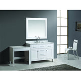 Design Element 78" London Stanmark Modular Single Vanity Set with Make-Up Table - DEC076C-W_MUT-W - Bath Vanity Plus