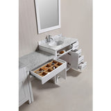 Design Element London 102" Modular Double Vanity Set with Mirrors & Make-Up Table - DEC076D-W_DEC076D-L-W_MUT-W - Bath Vanity Plus