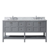 Virtu USA Winterfell 72" Double Bathroom Vanity with Marble Top and Square Sink