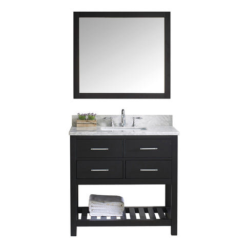Virtu USA Caroline Estate 36" Single Bathroom Vanity w/ Square Sink, Mirror