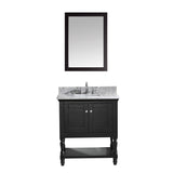 Virtu USA Julianna 32" Single Bathroom Vanity w/ Square Sink, Faucet, Mirror