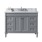 Virtu USA Tiffany 48" Single Bathroom Vanity with Marble Top and Round Sink