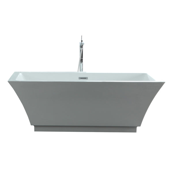 Virtu USA Serenity 59" x 29.5" Bathroom Freestanding Acrylic Soaking Bathtub