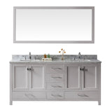 Virtu USA Caroline Avenue 72" Double Bathroom Vanity w/ Square Sink, Mirror
