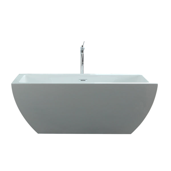 Virtu USA Serenity 59" x 29.5" Bathroom Freestanding Acrylic Soaking Bathtub