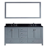 Virtu USA Caroline Avenue 72" Double Bathroom Vanity w/ Sink, Faucet, Mirror