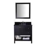 Virtu USA Winterfell 36" Single Bathroom Vanity w/ Granite Top, Sink, Mirror