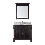 Virtu USA Huntshire 40" Single Bathroom Vanity w/ Sink, Chrome Faucet, Mirror