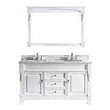 Virtu USA Huntshire 60" Single Bathroom Vanity w/ Sink, Chrome Faucet, Mirror