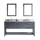 Virtu USA Caroline Estate 72" Double Bathroom Vanity w/ Sink, Faucet, Mirror