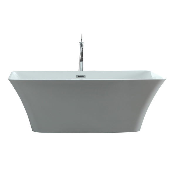 Virtu USA Serenity 59" x 29.52" Bathroom Freestanding Acrylic Soaking Bathtub