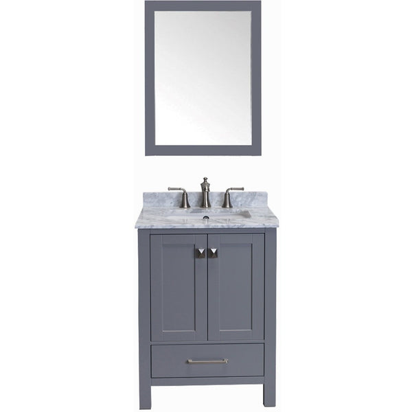 Eviva Aberdeen 24" Transitional Gray Bathroom Vanity Set - EVVN412-24GR - Bath Vanity Plus