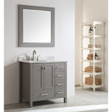 Eviva Aberdeen 36" Transitional Gray Bathroom Vanity Set - EVVN412-36GR - Bath Vanity Plus