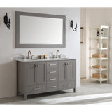 Eviva Aberdeen 60" Transitional Gray Double Sink Vanity Set - EVVN412-60GR - Bath Vanity Plus