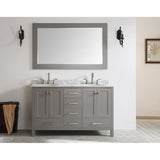 Eviva Aberdeen 72" Transitional Gray Double Sink Vanity Set - EVVN412-72GR - Bath Vanity Plus