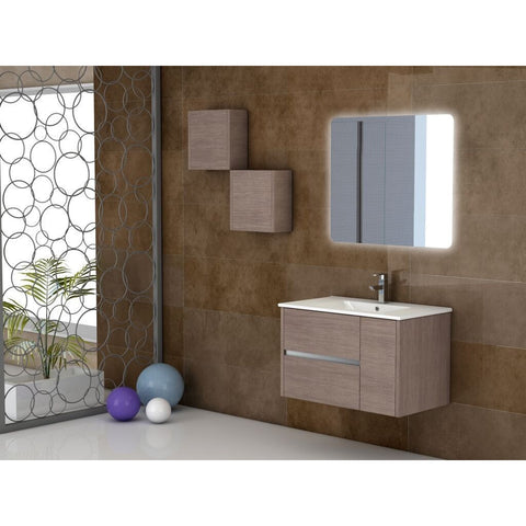 Eviva Aries® 32" Medium Oak Wall-Mount Modern Bathroom Vanity Set - EVVN533-32MOK - Bath Vanity Plus