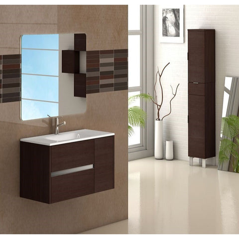 Eviva Aries® 32" Wenge Wall-Mount Modern Bathroom Vanity Set - EVVN533-32WG - Bath Vanity Plus