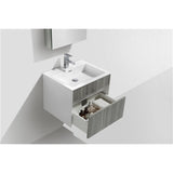Eviva Ashy 24" Ash Gray Wall-Mount Bathroom Vanity Set - EVVN12-24ASH - Bath Vanity Plus