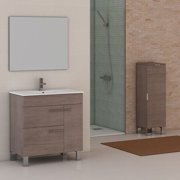 Eviva Cup® 31.5" Medium Oak Modern Bathroom Vanity Set - EVVN521-32MOK - Bath Vanity Plus